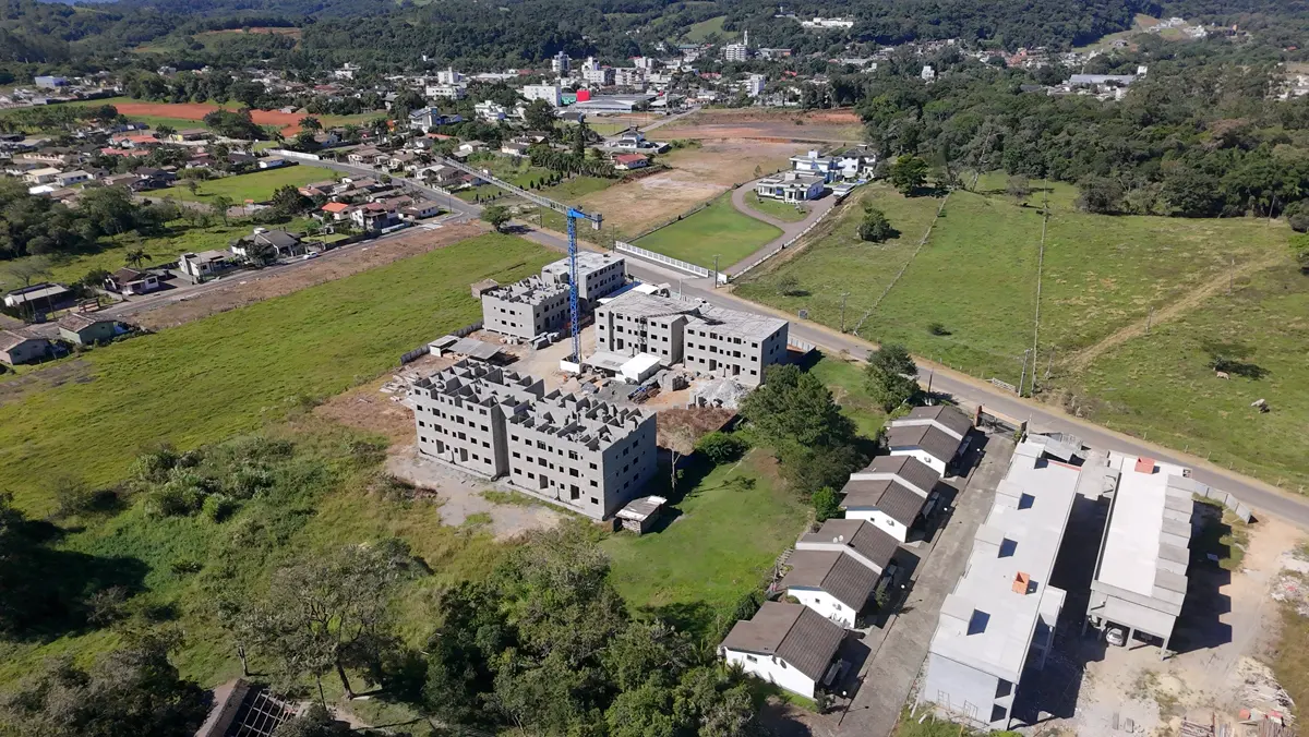 Vista aérea da obra